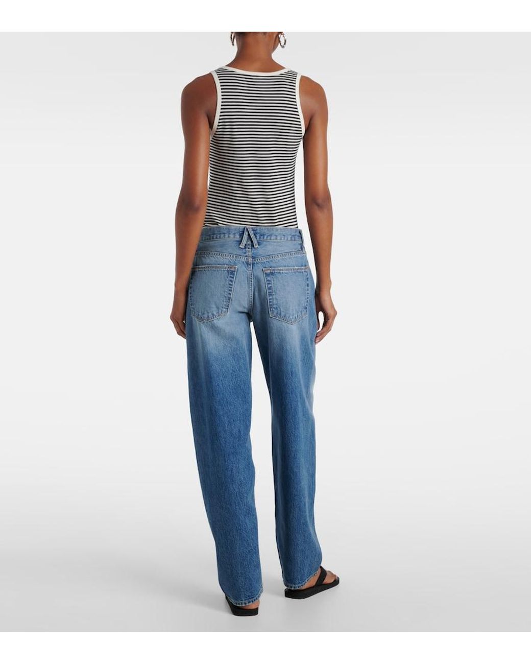 SLVRLAKE Denim Blue Jackson Low-Rise Wide-Leg Jeans