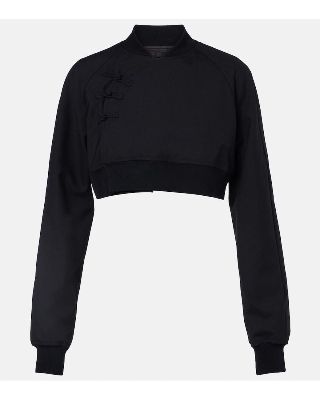 Noir Kei Ninomiya Black Cropped Wool Top