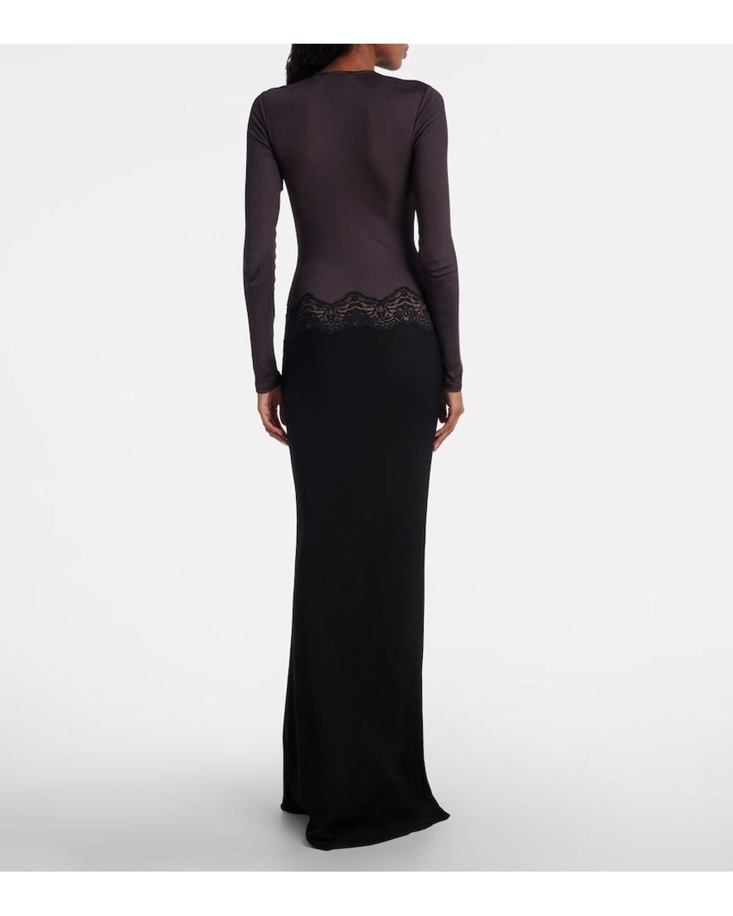 Christopher Esber Black Cutout Lace-Trimmed Maxi Dress