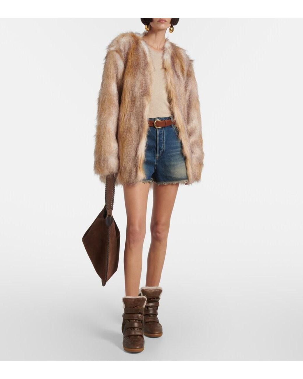Isabel Marant Blue 'Lesia' Shorts With Fringed Hem