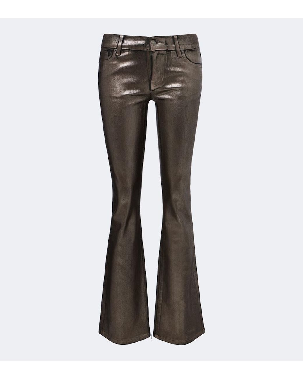 FRAME Gray Rodeo Coated Flared Jeans