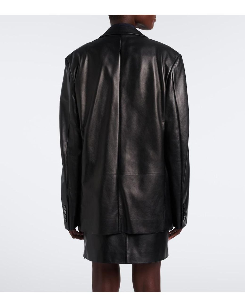 Gucci Black Double-Breasted Leather Jacket