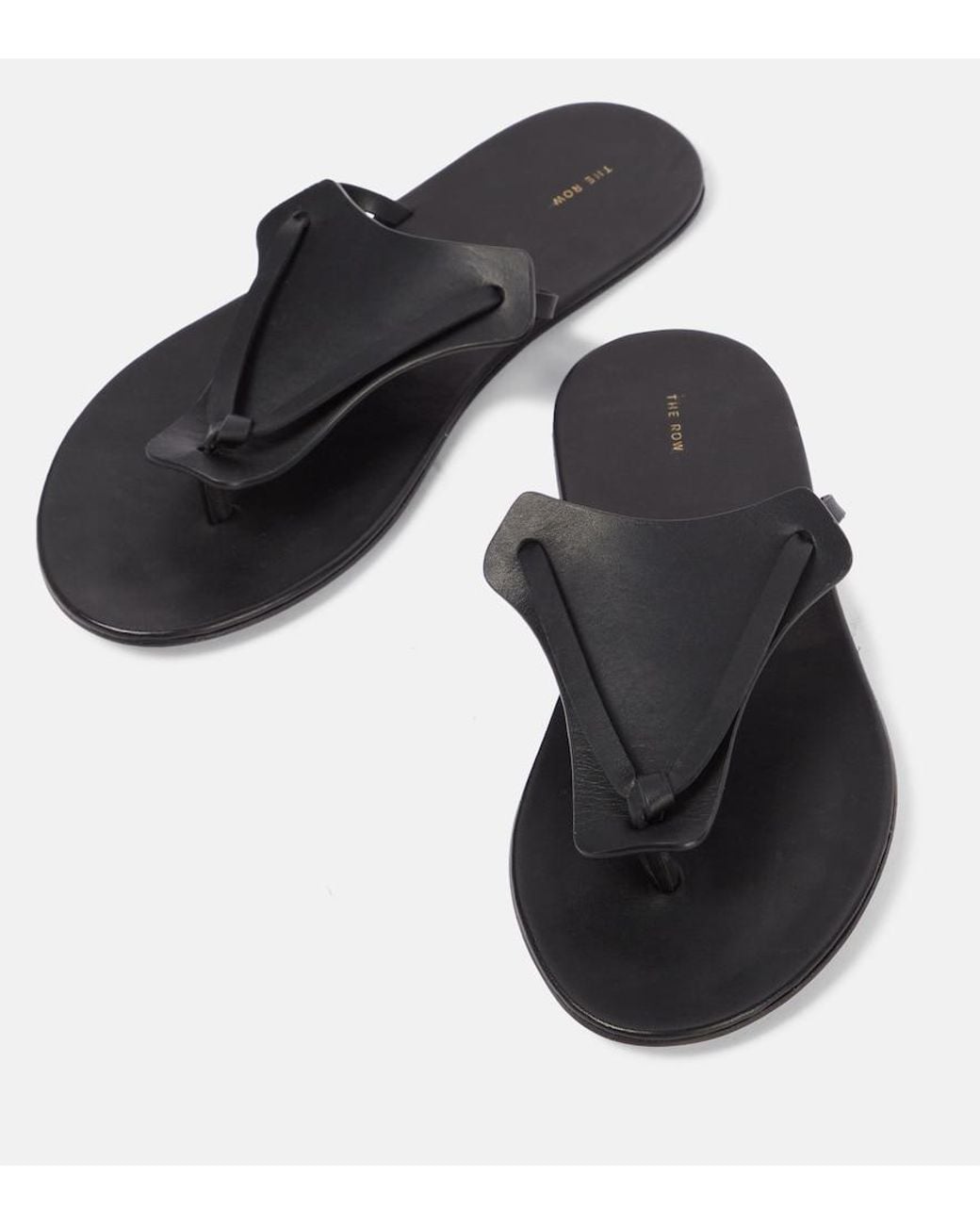 The Row Gray Helena Leather Thong Sandals