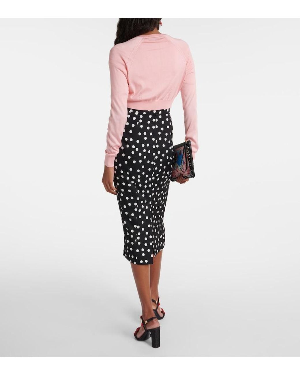 Dolce & Gabbana Pink Capri Cropped Silk Cardigan