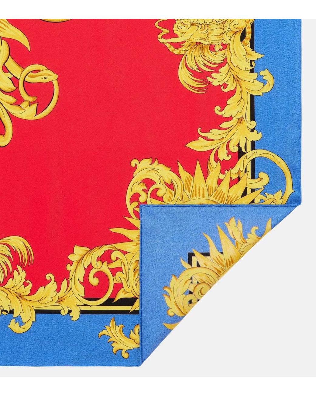 Versace Purple Printed Silk Twill Scarf