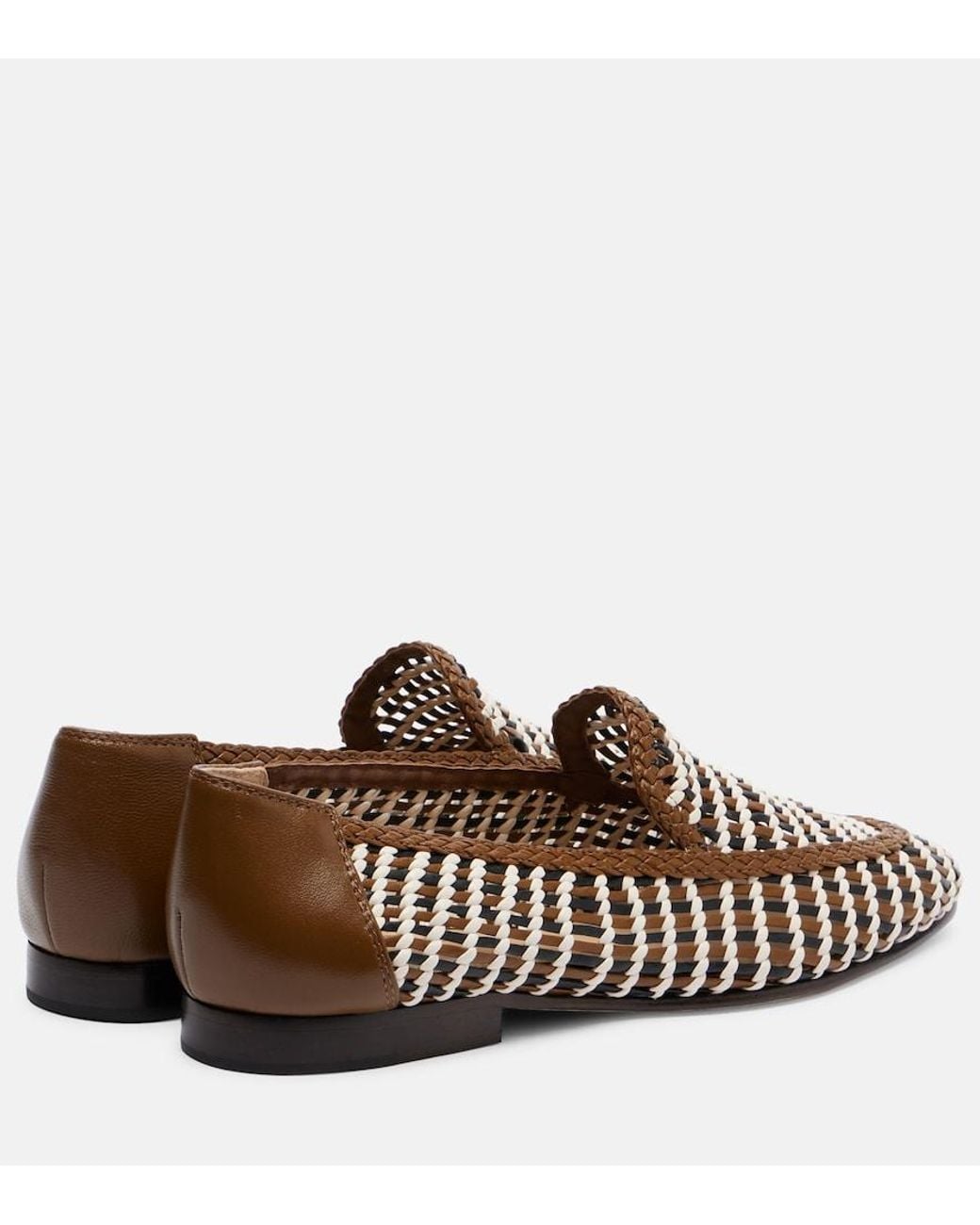 Veronica Beard Brown Prilla Woven Leather Loafers