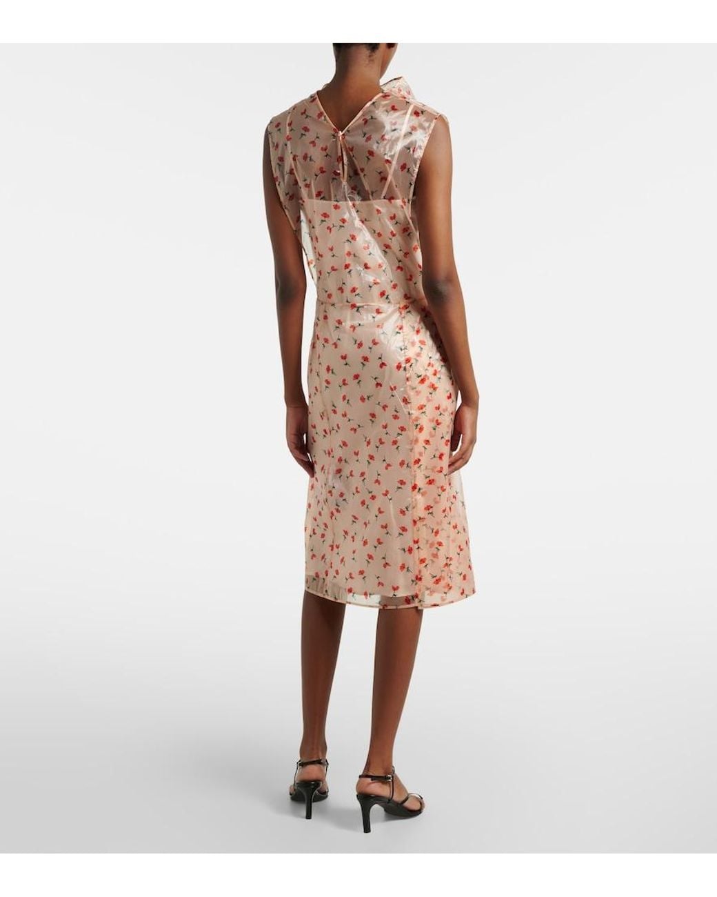 Jil Sander Pink Floral Midi Dress