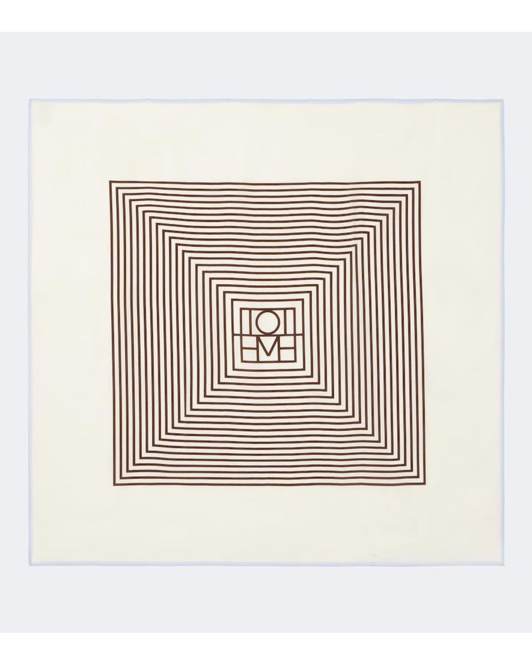 Totême White Monogram Silk Scarf