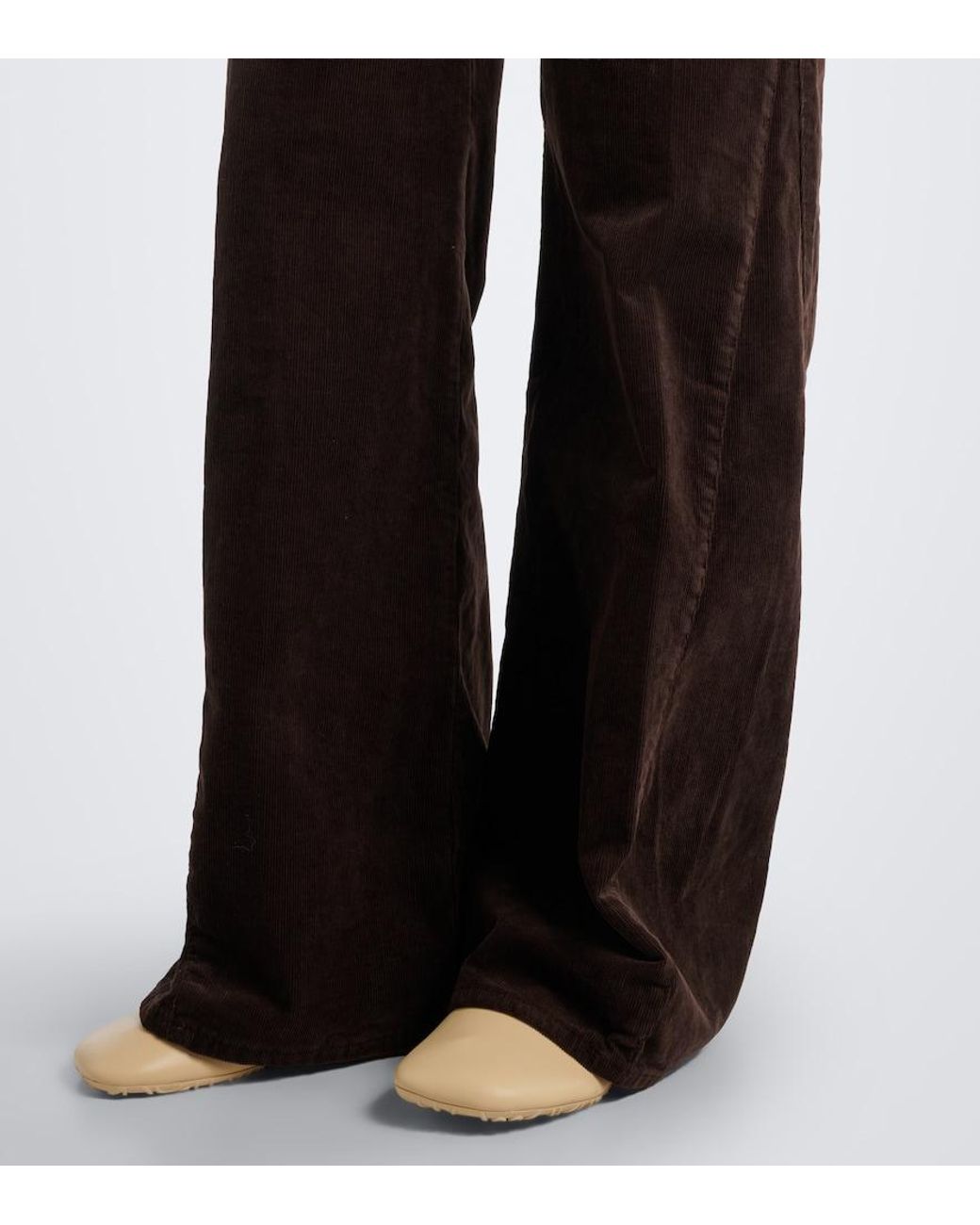 7 For All Mankind Black Lotta Cotton-Blend Corduroy Flared Pants