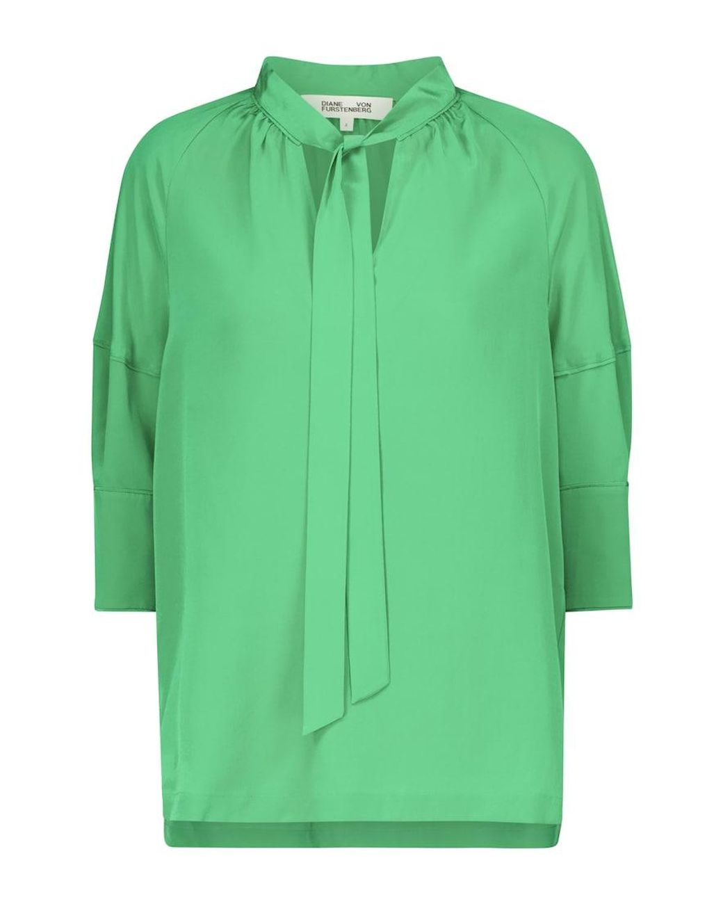 Diane von Furstenberg Green Lynn Silk Crêpe De Chine Blouse
