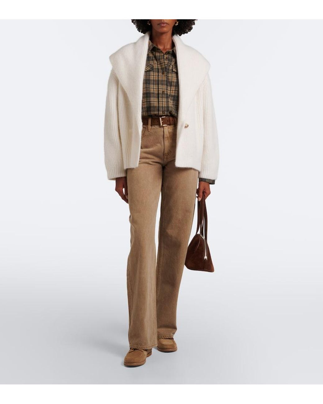 arch4 White Lucille Ribbed-Knit Cashmere Cardigan