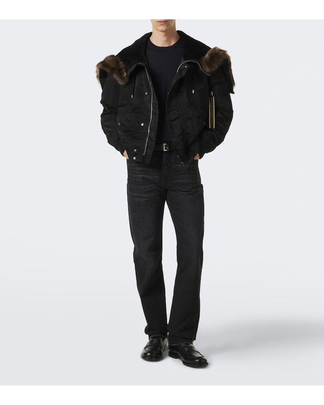 Fendi Blue Wool Sweater for men