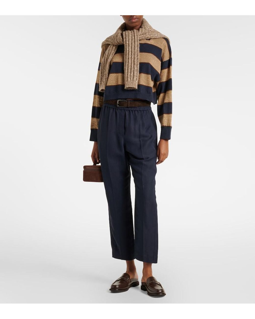 Brunello Cucinelli Blue Tapered Pants