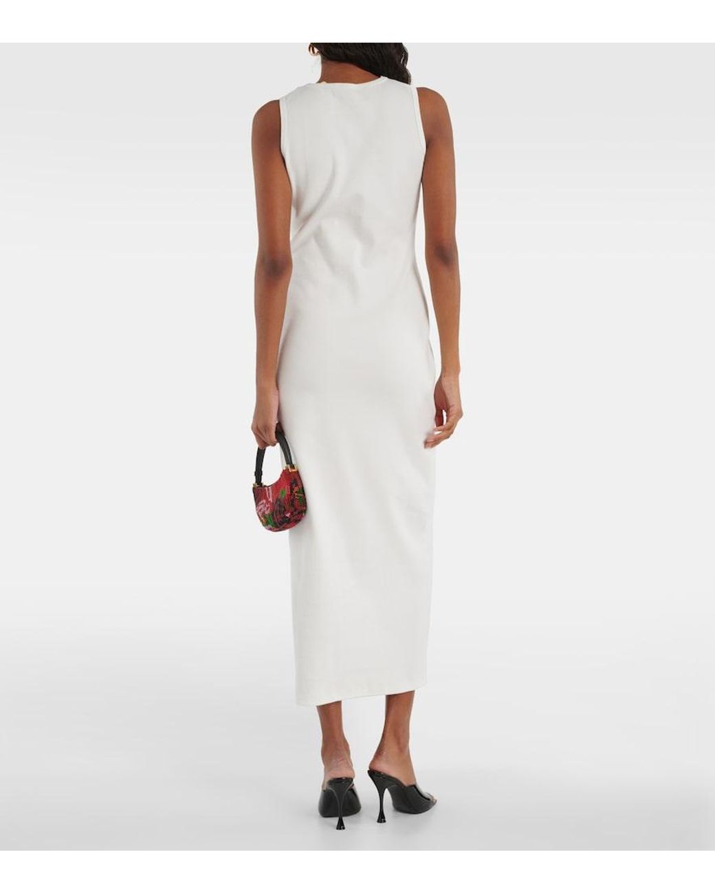 Magda Butrym White Crochet-Trimmed Cotton Midi Dress