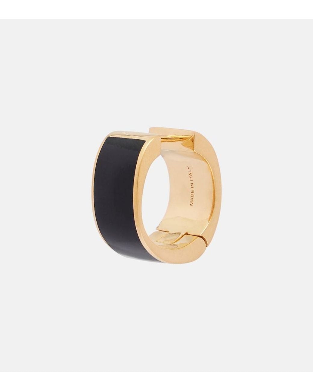 Totême White Signature Enamel-Plated Hoop Earrings