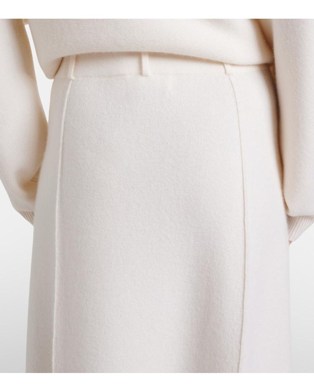 Lisa Yang White Ruthie Cashmere Midi Skirt