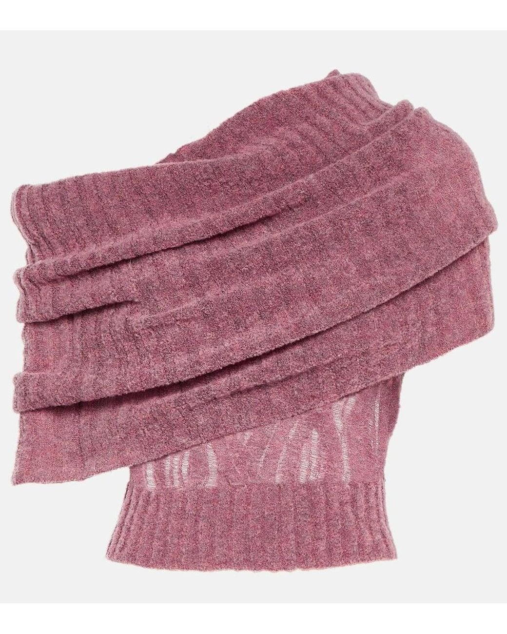 Jean Paul Gaultier X Knwls Off-Shoulder Wool-Blend Top in