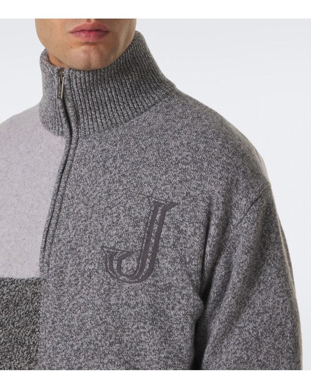 Jacquemus Gray Orlando Wool And Cashmere Half-Zip Sweater for men