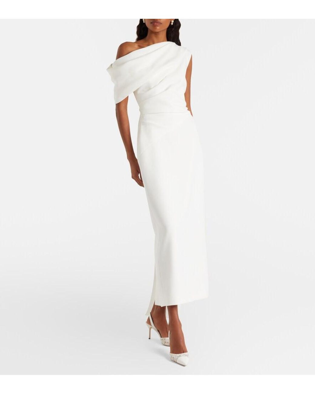 Manolo Blahnik White Capsli 70 Slingback Pumps