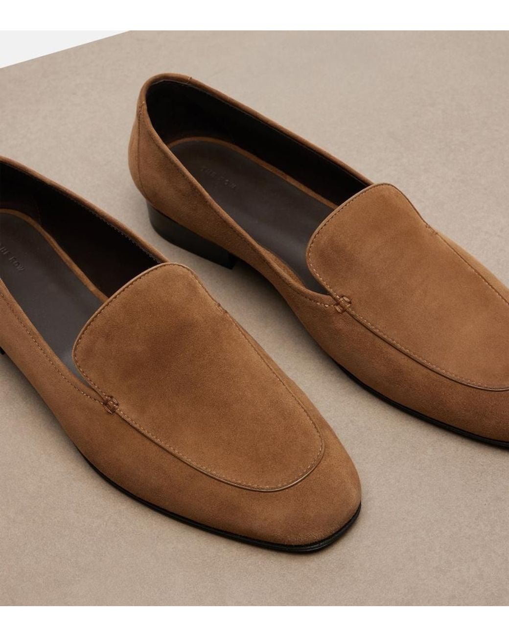 The Row Brown Adam Suede Loafers