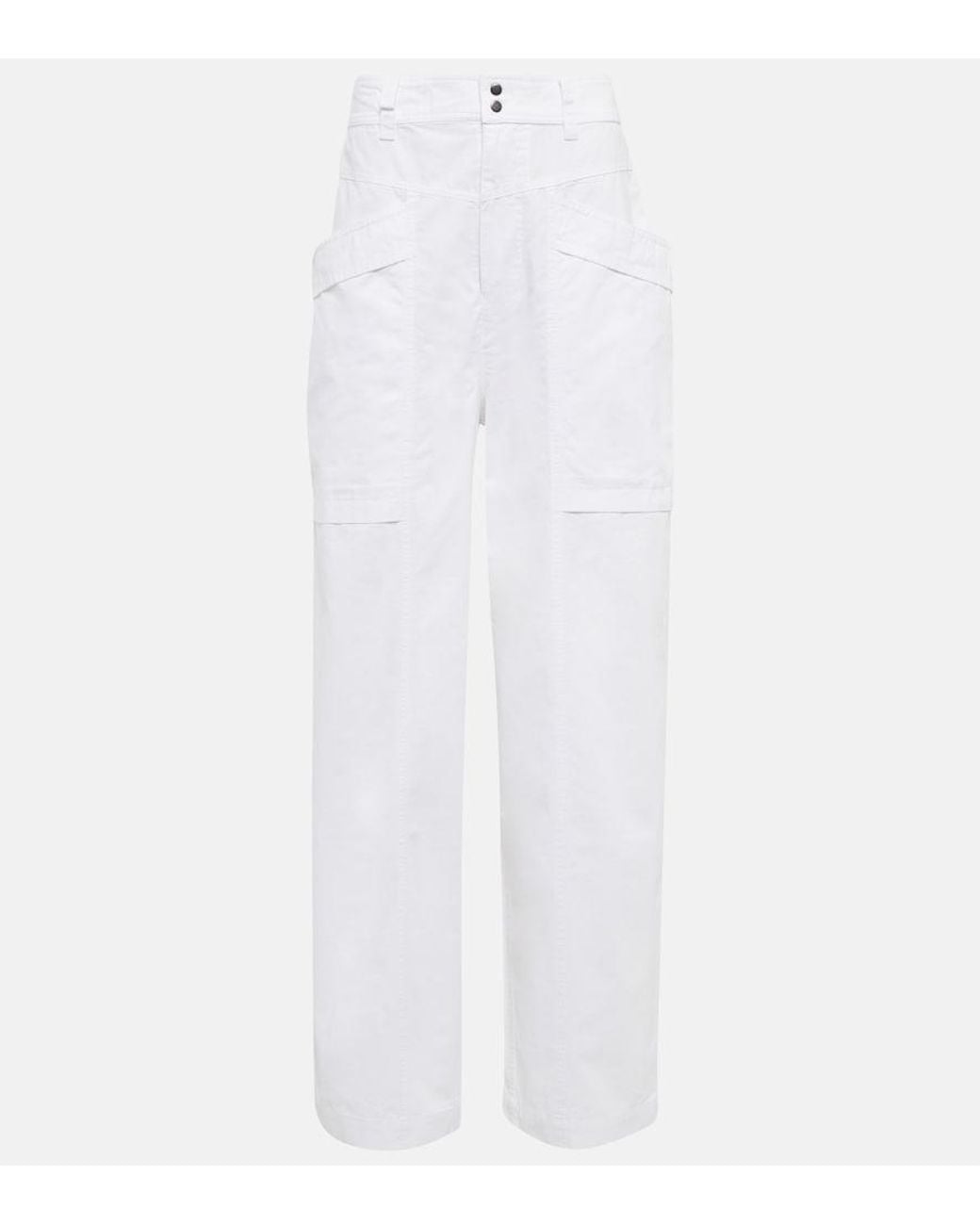 Isabel Marant White Ruby High–Rise Cotton Pants