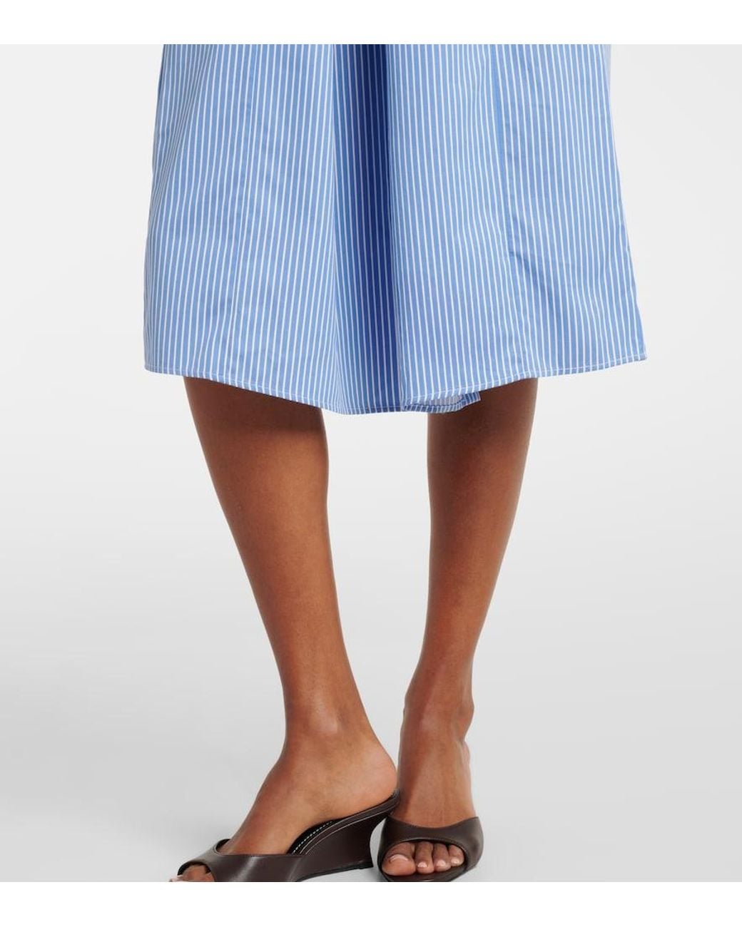 Altuzarra Blue Floyd Pinstripe Cotton Poplin Shirt Dress