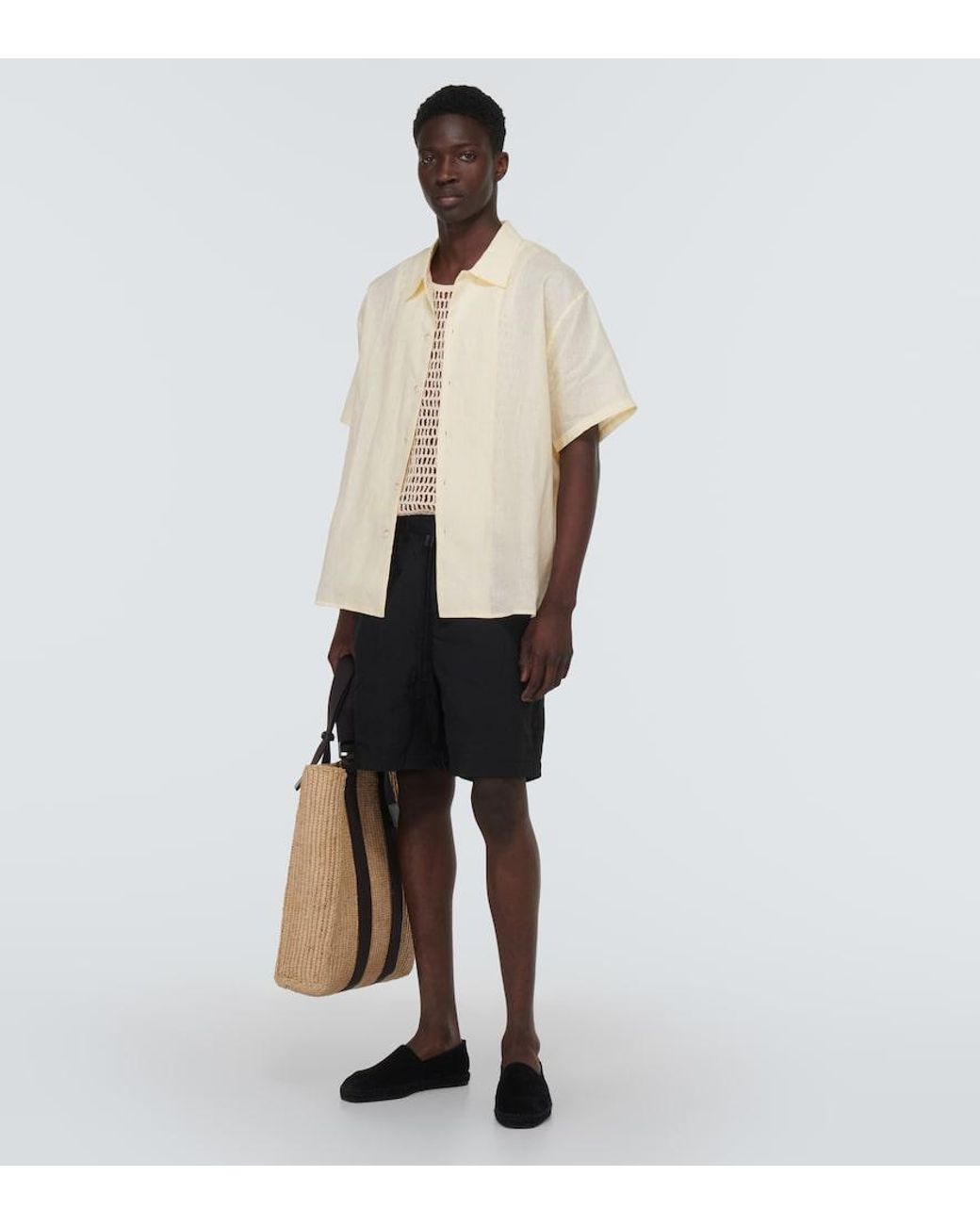 Commas Natural Oversized Linen Shirt for men