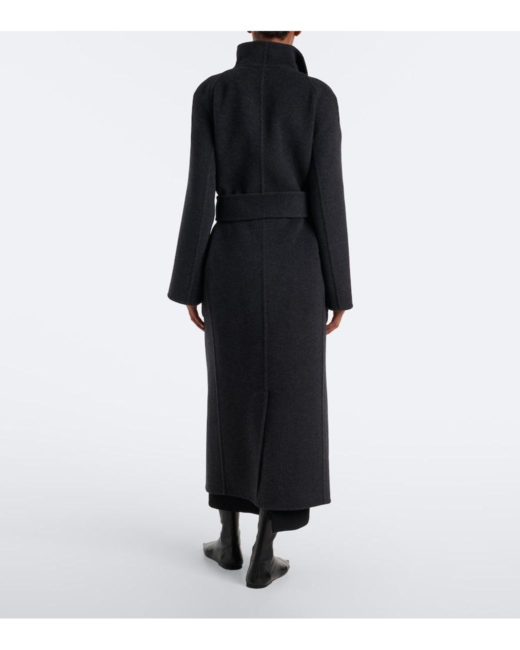 Khaite Black Romare Wool Wrap Coat