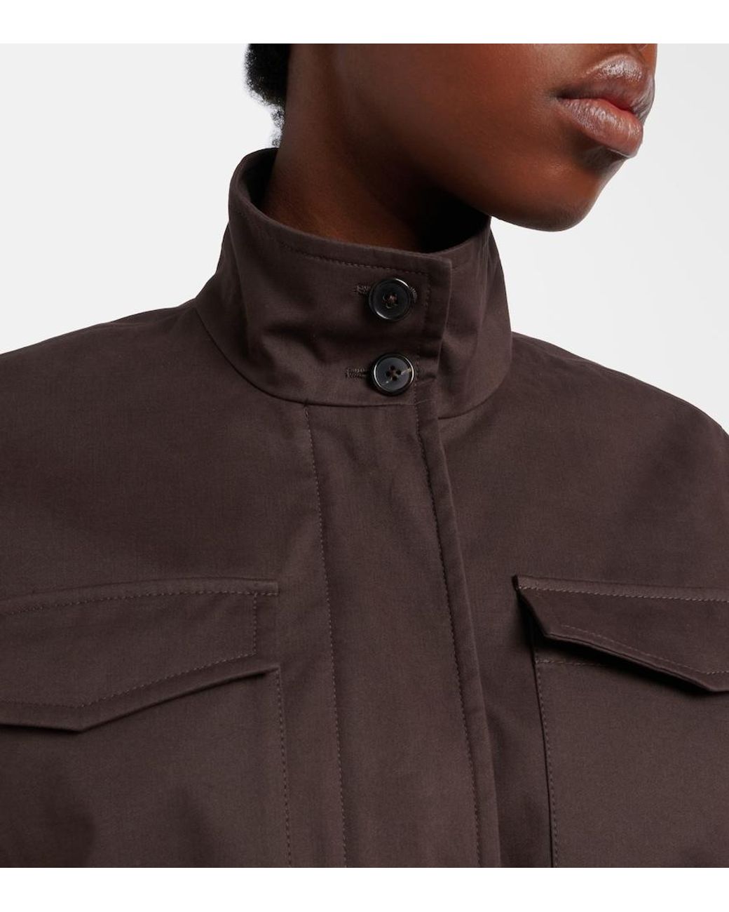 The Row Brown Floriane Cotton And Cashmere Field Jacket