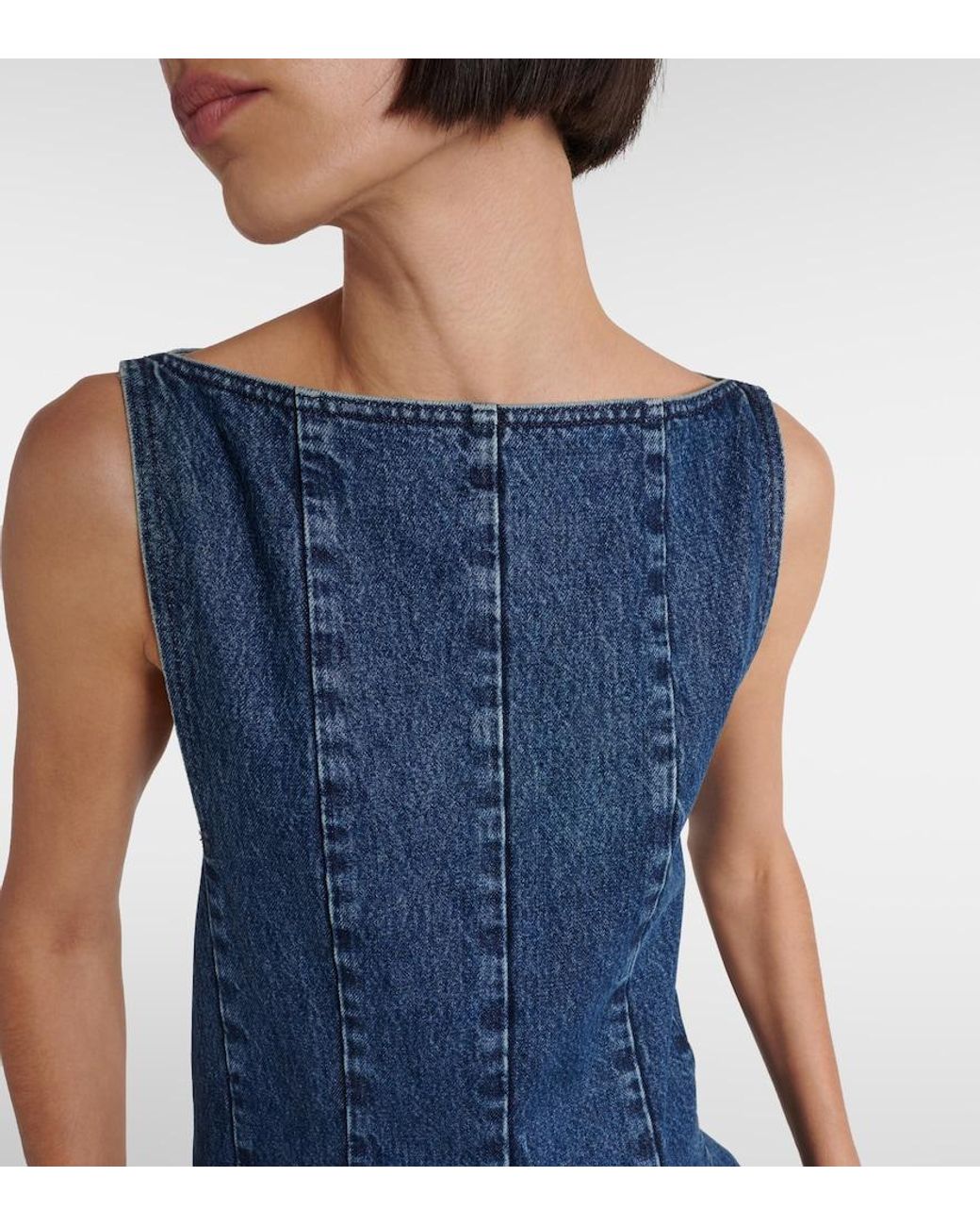 Khaite Blue Mags Denim Minidress