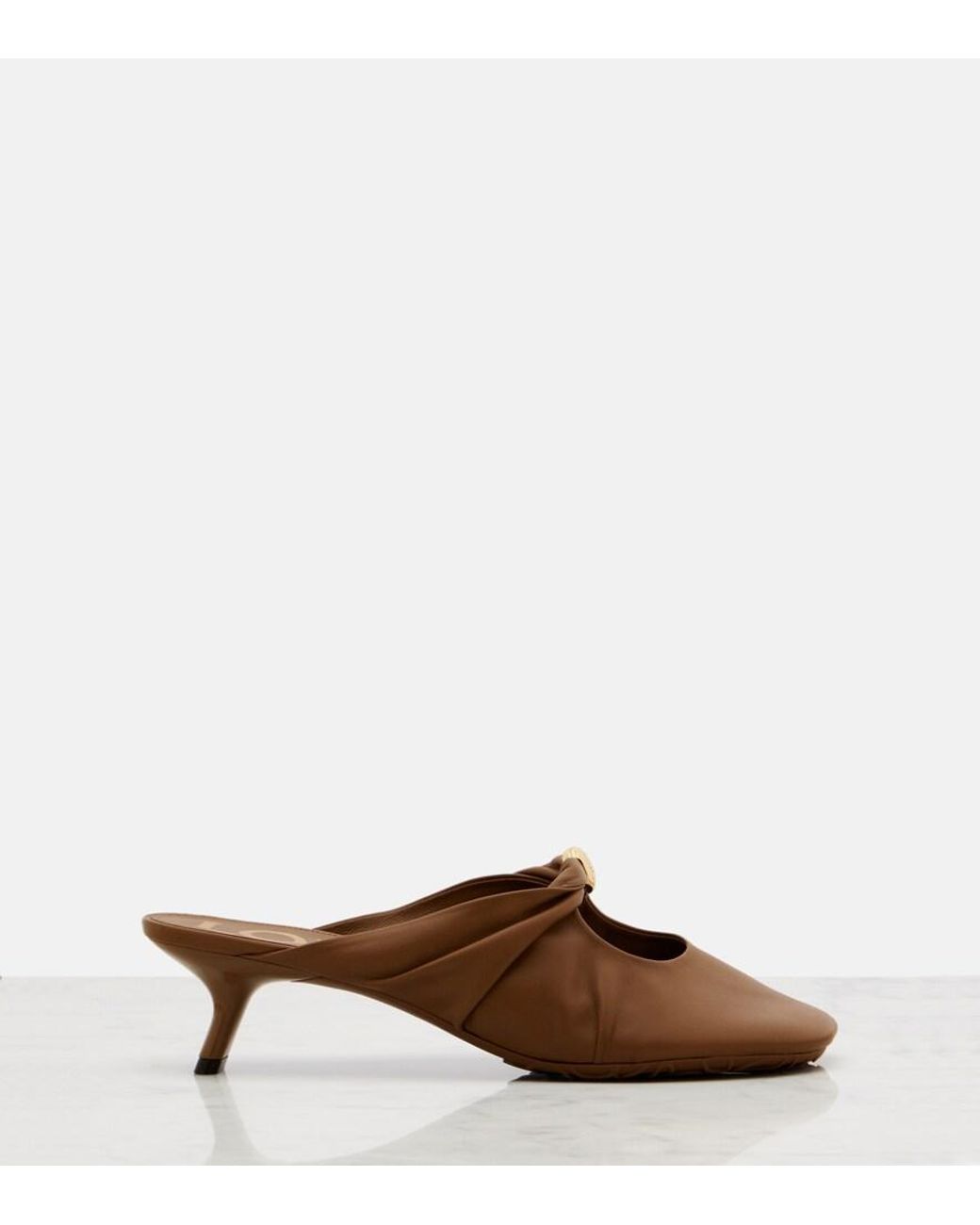 Loewe Brown Pebble 45 Leather Mules