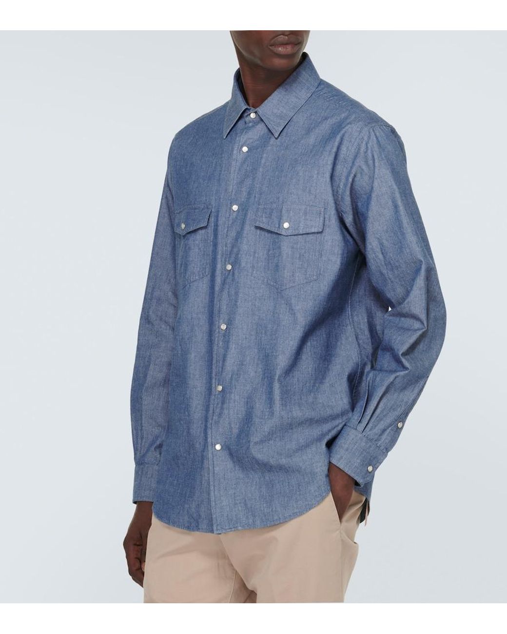 Loro Piana Blue Thomas Denim Shirt for men