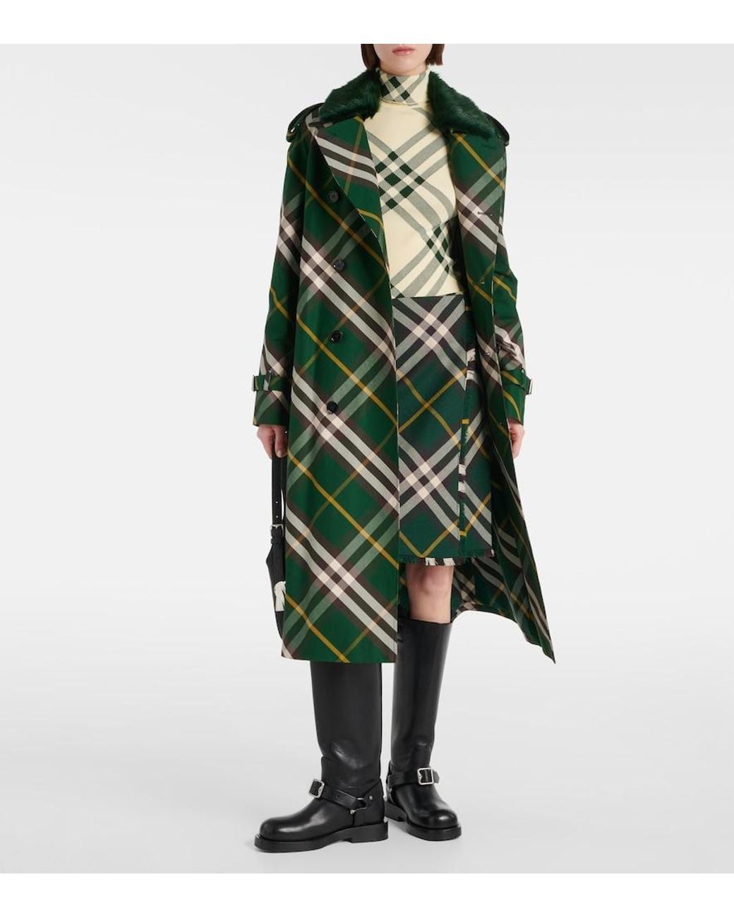 Burberry Natural Check Turtleneck Sweater