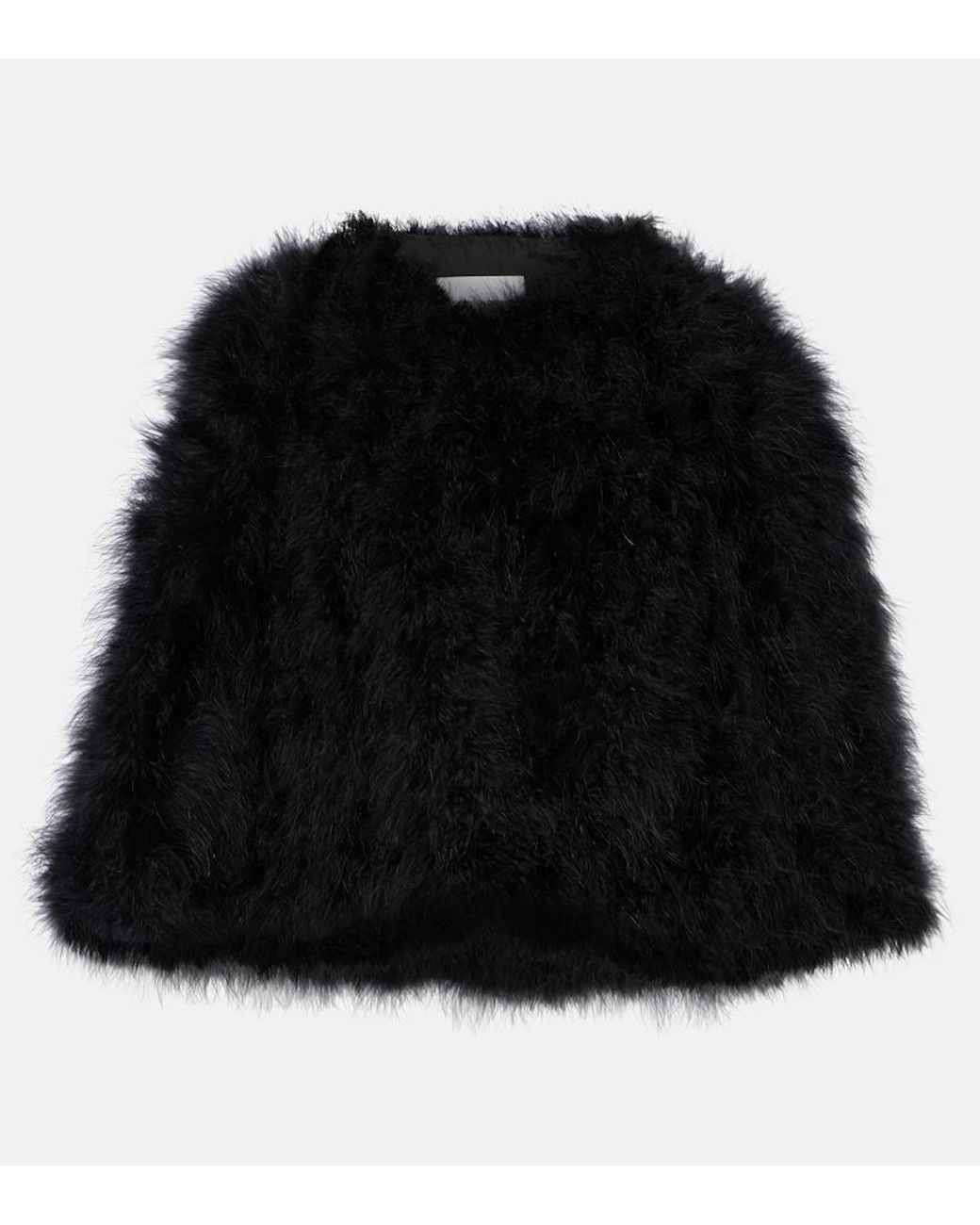 Yves Salomon Black Faux Fur Cape