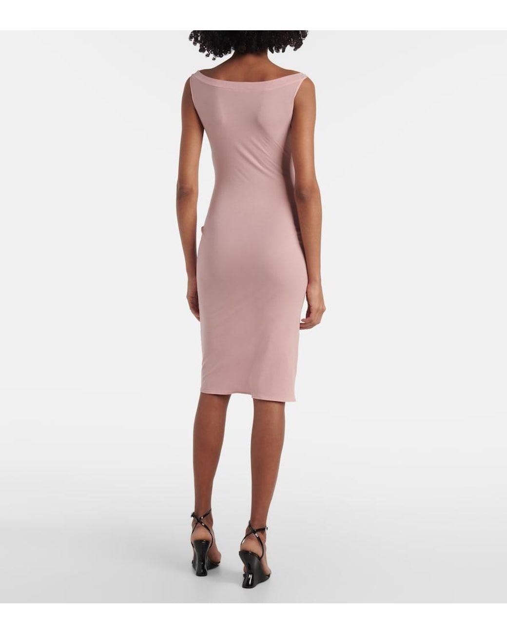 Magda Butrym Pink Floral-Applique Silk-Blend Bustier Dress