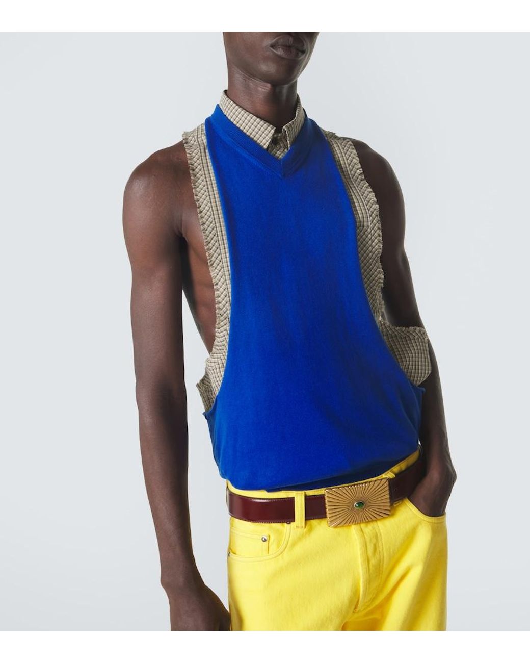 Top di Versace in Blue da Uomo