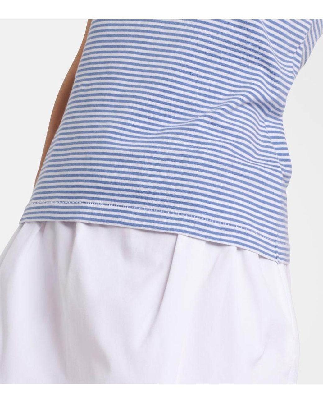 Prada Blue Striped Cotton Jersey Tank Top