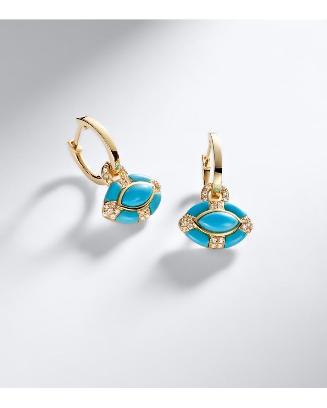SHAY Blue Riviera Petite 18Kt Huggie Earrings With And Diamonds