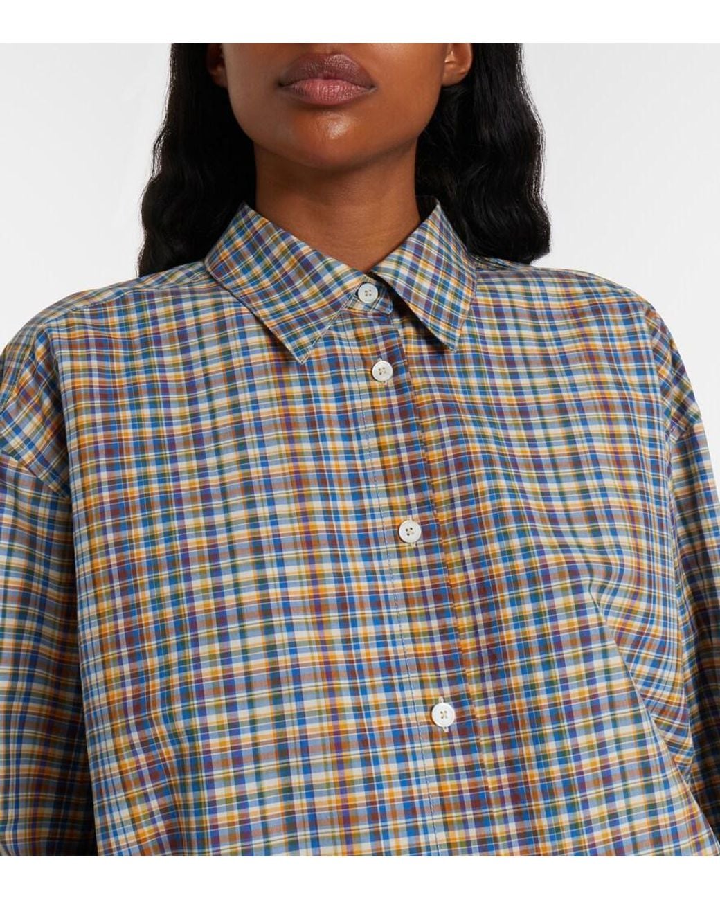 Totême Multicolor Plaid Cotton Poplin Shirt