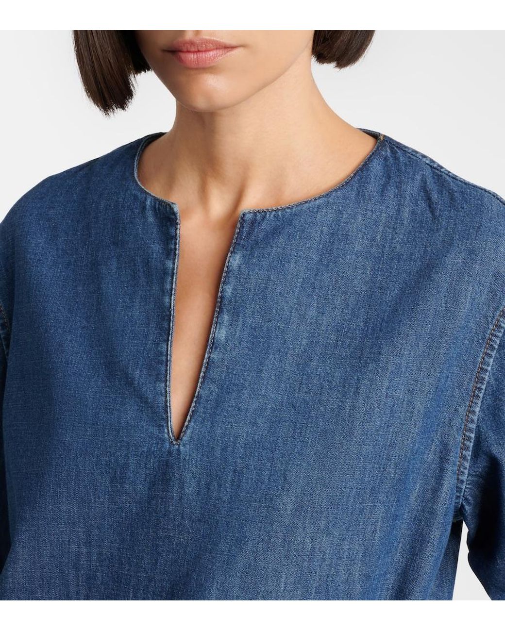 Valentino Garavani Blue Vgold Chambray Minidress