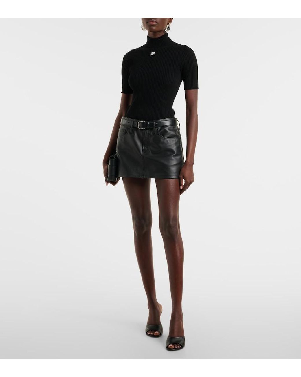 Courreges Black Reedition Ribbed-Knit Top