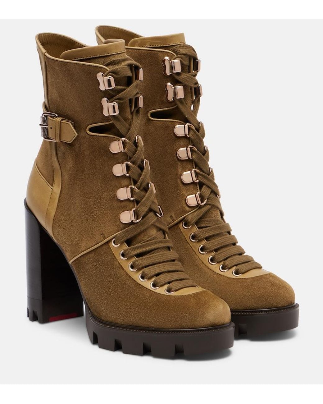 Christian Louboutin Brown New Macademia 100 Suede Ankle Boots