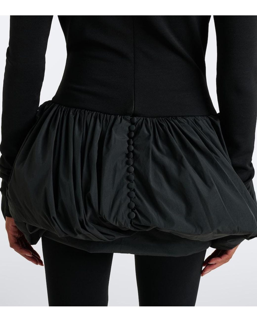 Magda Butrym Black Paneled Wool-Blend Minidress