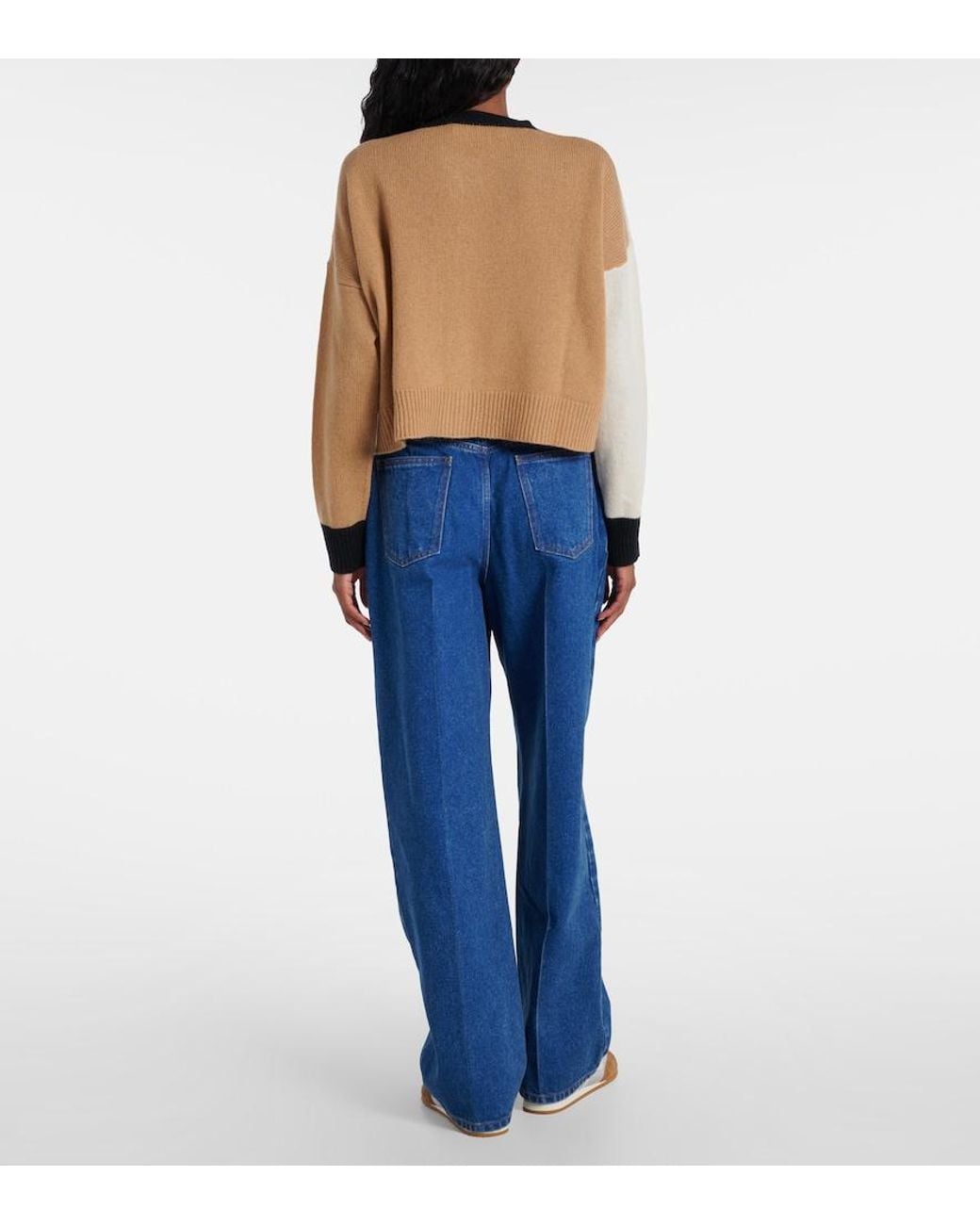Marni White Colorblocked Cashmere Cardigan