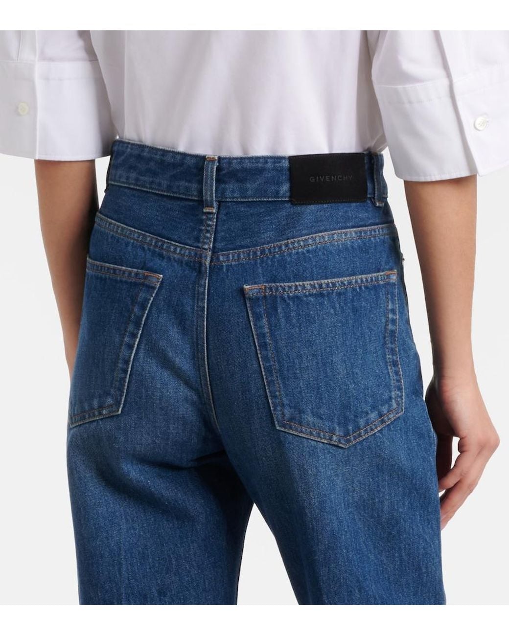 Givenchy Blue Mid-Rise Straight Jeans