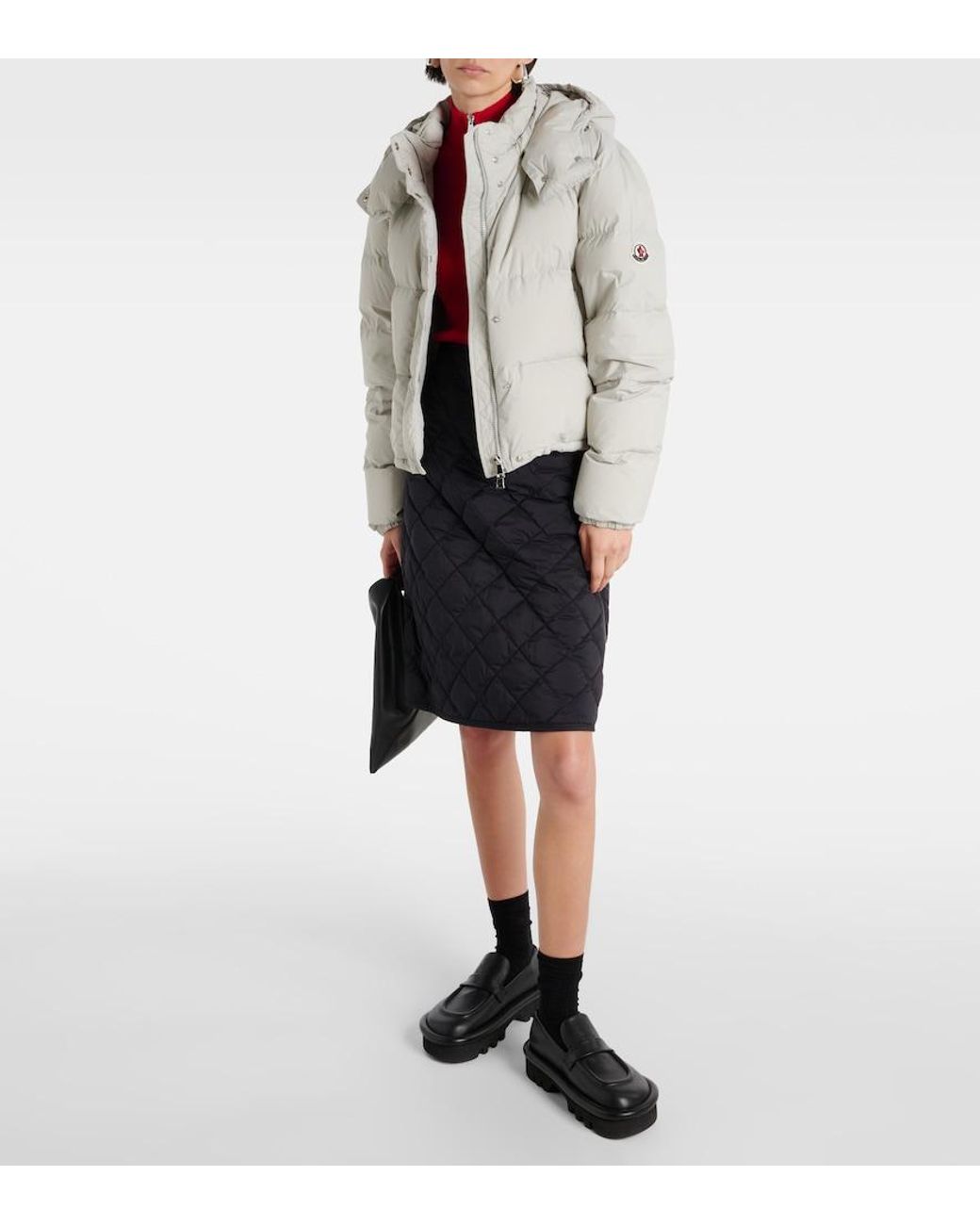 Moncler Black Quilted High-Rise Down Skirt