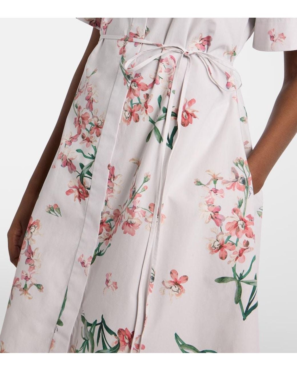 Erdem Multicolor Floral Cotton Shirt Dress