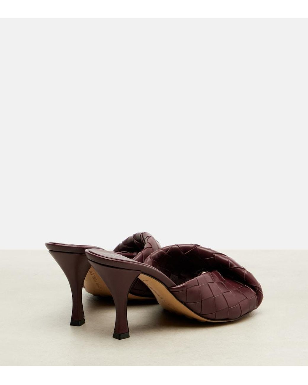 Bottega Veneta Brown Blink 80 Intrecciato Leather Mules