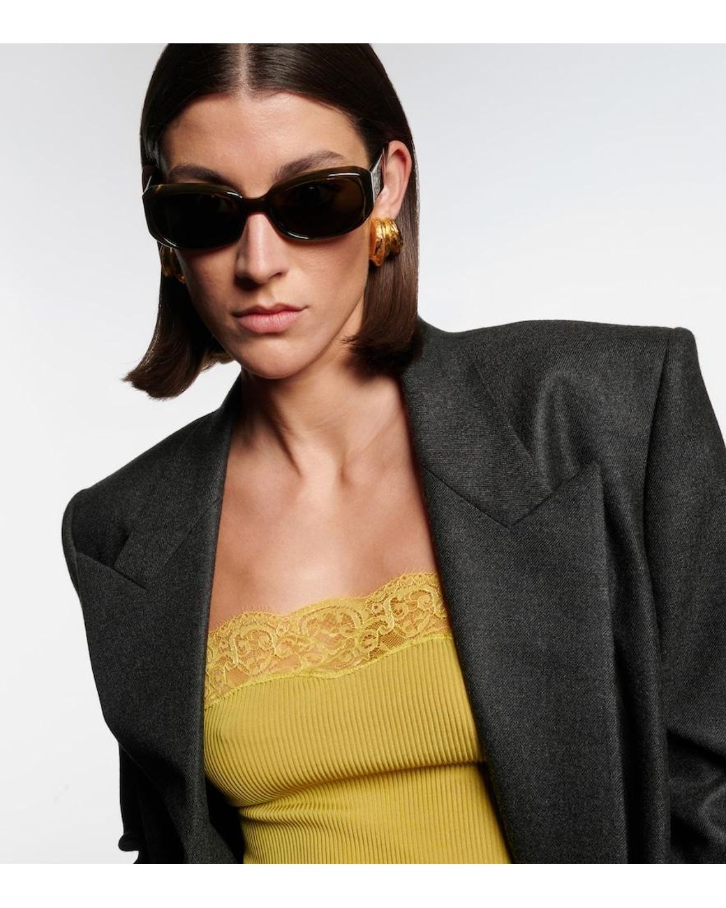 Saint Laurent Brown Sl 868 Oval Sunglasses