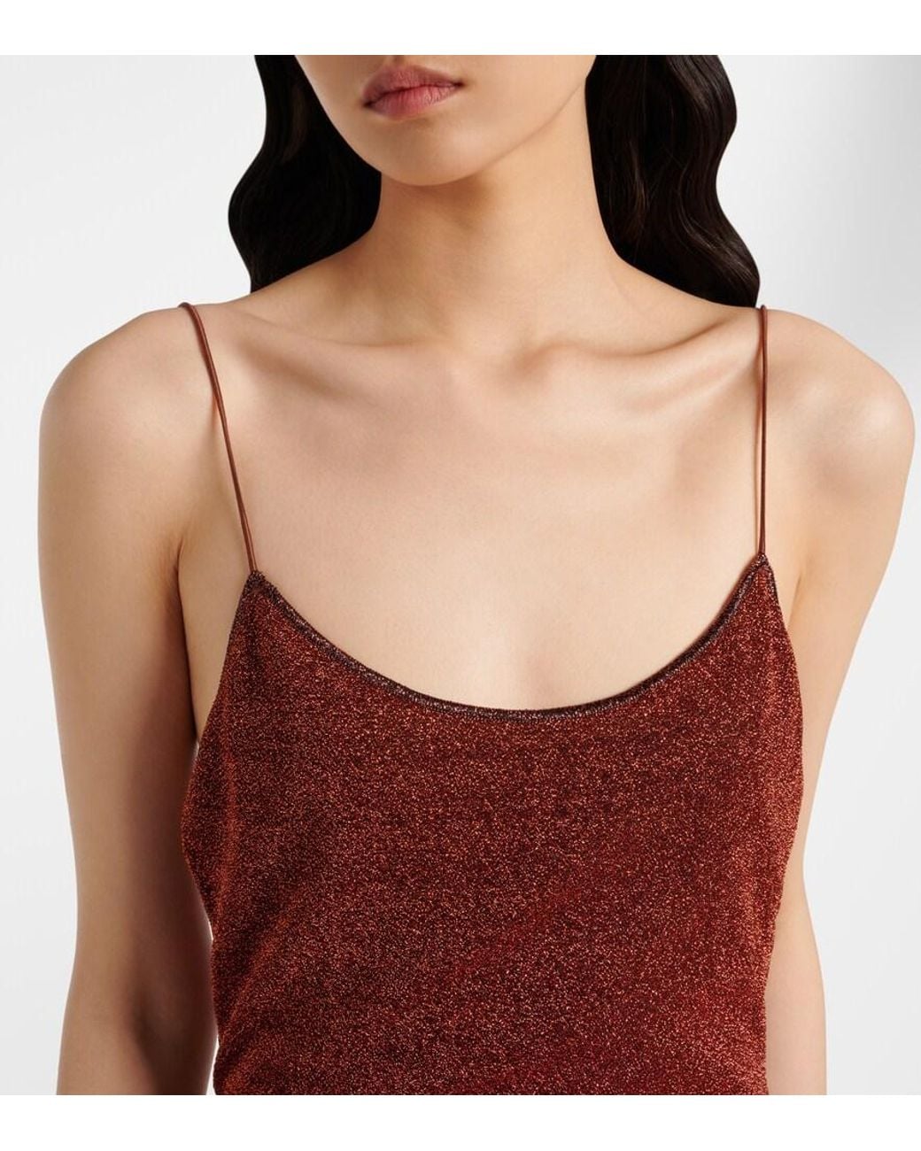 Oseree Red Lumiere Belted Maxi Dress